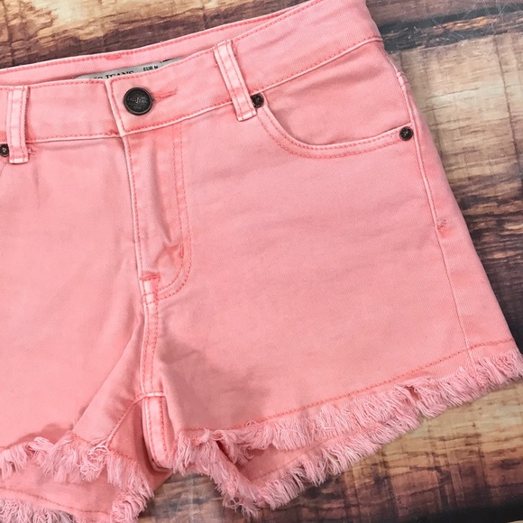 Bright Pink Lace Detail Denim Shorts Jean - Picture 6 of 8